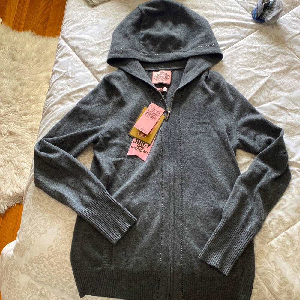 Juicy couture gray hoodie 100% cashmere